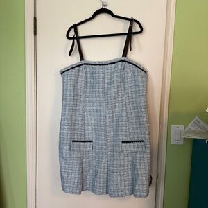 Elegant Blue Tweed Dress